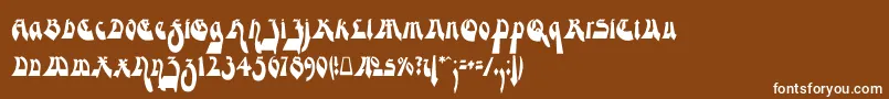 ModerneGekippteSchwabacher Font – White Fonts on Brown Background