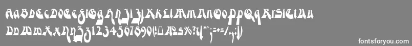 フォントModerneGekippteSchwabacher – 灰色の背景に白い文字