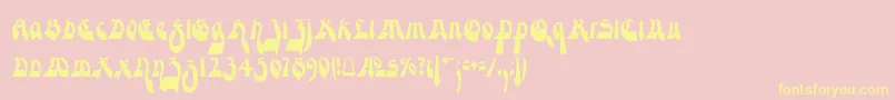 ModerneGekippteSchwabacher Font – Yellow Fonts on Pink Background