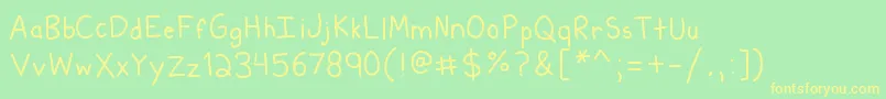 Kiddish Font – Yellow Fonts on Green Background