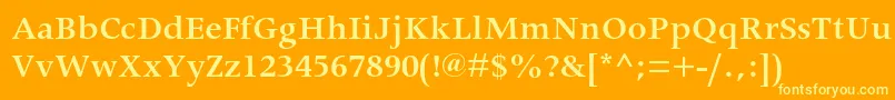 ApollomtstdSemibold-Schriftart – Gelbe Schriften auf orangefarbenem Hintergrund