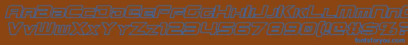 Шрифт MissionGtRHollowItalic – синие шрифты на коричневом фоне