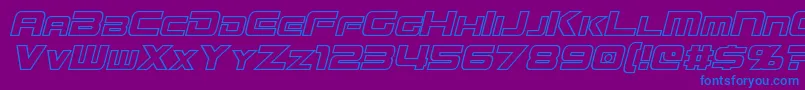 Шрифт MissionGtRHollowItalic – синие шрифты на фиолетовом фоне