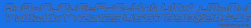 MissionGtRHollowItalic-fontti – ruskeat fontit sinisellä taustalla