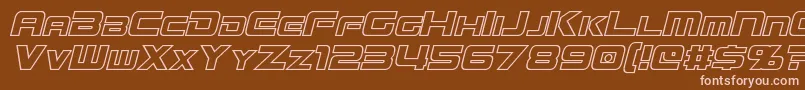Police MissionGtRHollowItalic – polices roses sur fond brun