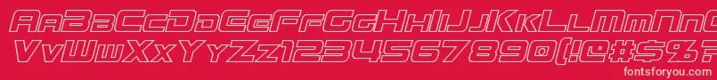 MissionGtRHollowItalic Font – Pink Fonts on Red Background