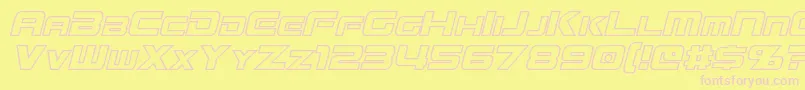 MissionGtRHollowItalic Font – Pink Fonts on Yellow Background