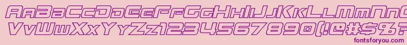 MissionGtRHollowItalic Font – Purple Fonts on Pink Background