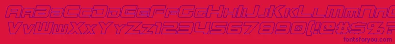 MissionGtRHollowItalic Font – Purple Fonts on Red Background
