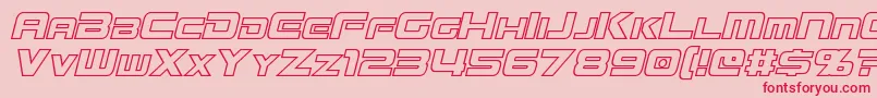 フォントMissionGtRHollowItalic – ピンクの背景に赤い文字