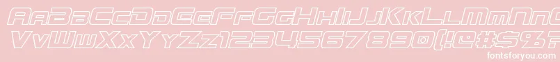MissionGtRHollowItalic-fontti – valkoiset fontit vaaleanpunaisella taustalla