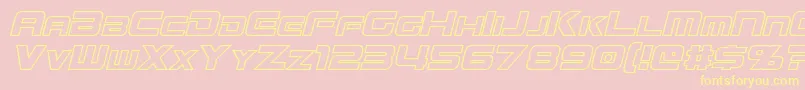 Шрифт MissionGtRHollowItalic – жёлтые шрифты на розовом фоне