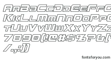  MissionGtRHollowItalic font