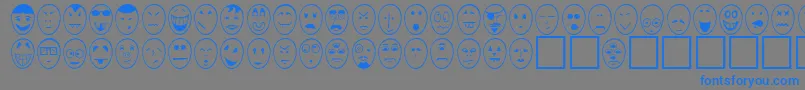CaricatureNormal Font – Blue Fonts on Gray Background