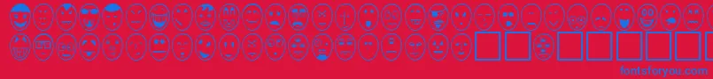 CaricatureNormal Font – Blue Fonts on Red Background