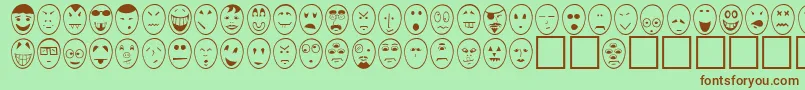 Police CaricatureNormal – polices brunes sur fond vert