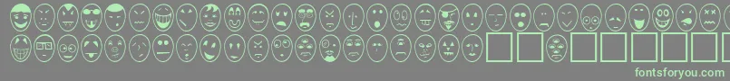 Police CaricatureNormal – polices vertes sur fond gris