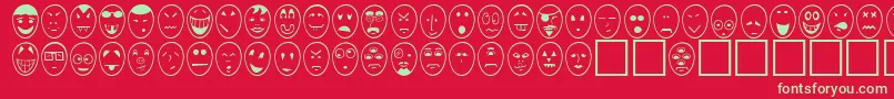 CaricatureNormal Font – Green Fonts on Red Background