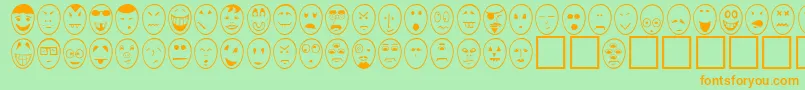 CaricatureNormal Font – Orange Fonts on Green Background