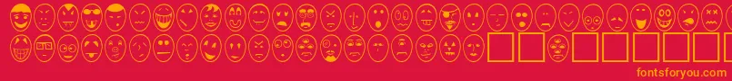 CaricatureNormal Font – Orange Fonts on Red Background