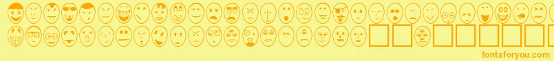 Police CaricatureNormal – polices orange sur fond jaune