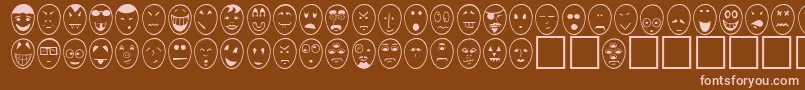 フォントCaricatureNormal – 茶色の背景にピンクのフォント