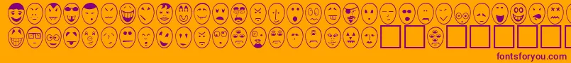 CaricatureNormal Font – Purple Fonts on Orange Background
