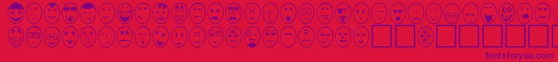 CaricatureNormal Font – Purple Fonts on Red Background