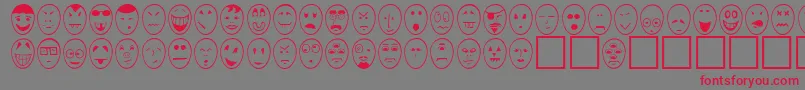 CaricatureNormal-Schriftart – Rote Schriften auf grauem Hintergrund