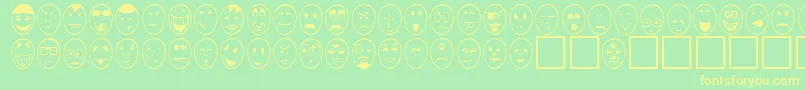 CaricatureNormal Font – Yellow Fonts on Green Background