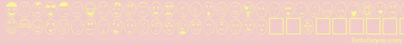 CaricatureNormal-Schriftart – Gelbe Schriften auf rosa Hintergrund