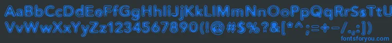 Distro2Vinyl Font – Blue Fonts on Black Background
