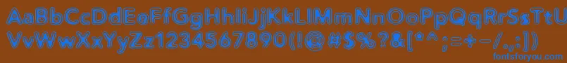 Distro2Vinyl Font – Blue Fonts on Brown Background