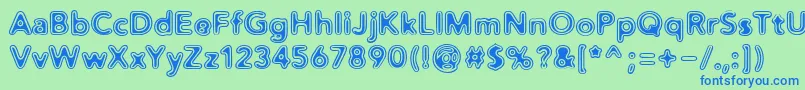 fuente Distro2Vinyl – Fuentes Azules Sobre Fondo Verde