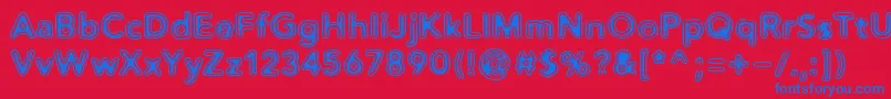 Distro2Vinyl Font – Blue Fonts on Red Background