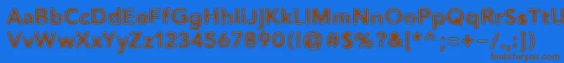 Distro2Vinyl Font – Brown Fonts on Blue Background