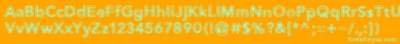 Distro2Vinyl Font – Green Fonts on Orange Background