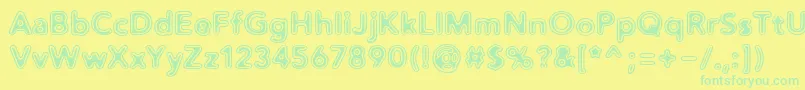Distro2Vinyl Font – Green Fonts on Yellow Background