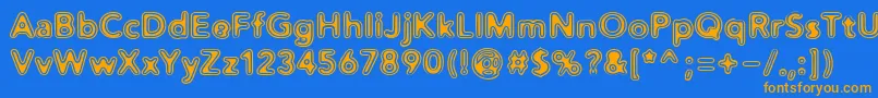 Distro2Vinyl Font – Orange Fonts on Blue Background
