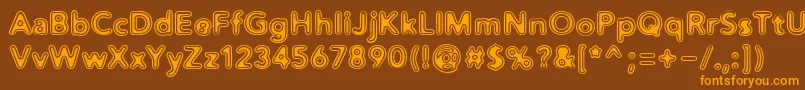 Distro2Vinyl Font – Orange Fonts on Brown Background