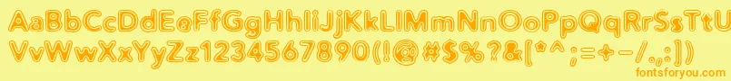 Distro2Vinyl Font – Orange Fonts on Yellow Background