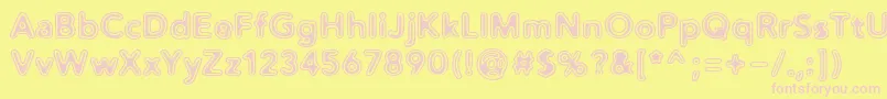 Distro2Vinyl Font – Pink Fonts on Yellow Background