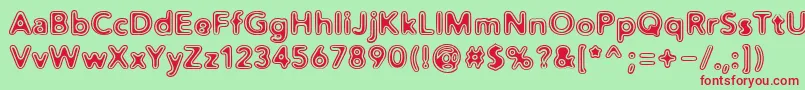 Distro2Vinyl Font – Red Fonts on Green Background