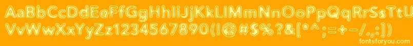 Distro2Vinyl Font – Yellow Fonts on Orange Background