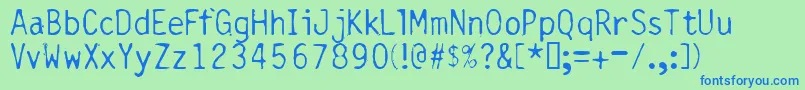 Carbgthc Font – Blue Fonts on Green Background