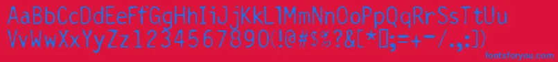 フォントCarbgthc – 赤い背景に青い文字