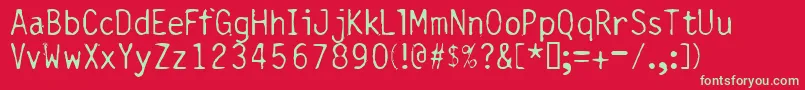 Carbgthc Font – Green Fonts on Red Background