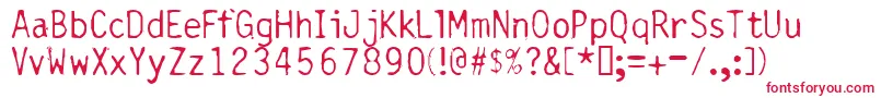 Carbgthc Font – Red Fonts on White Background
