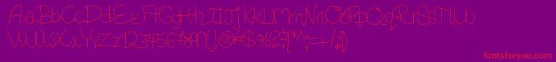 Ranaqatarii-fontti – punaiset fontit violetilla taustalla