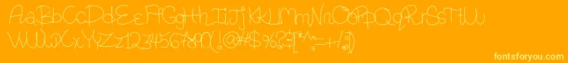 Ranaqatarii-Schriftart – Gelbe Schriften auf orangefarbenem Hintergrund